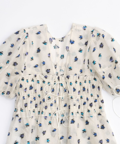 MAISON SPECIAL フラワージャガード2wayパフスリーブトップス Flower Jacquard 2way Puff Sleeve Tops