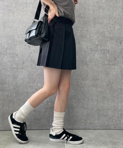 黒 プリーツスカート ショートパンツ付き WEGO（ウィゴー） スカート WEGO/プリーツラップスカート付きショート