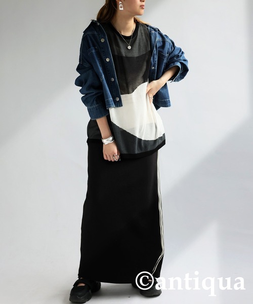 antiqua（アンティカ） tシャツ 麻タッチシアートップス レディース