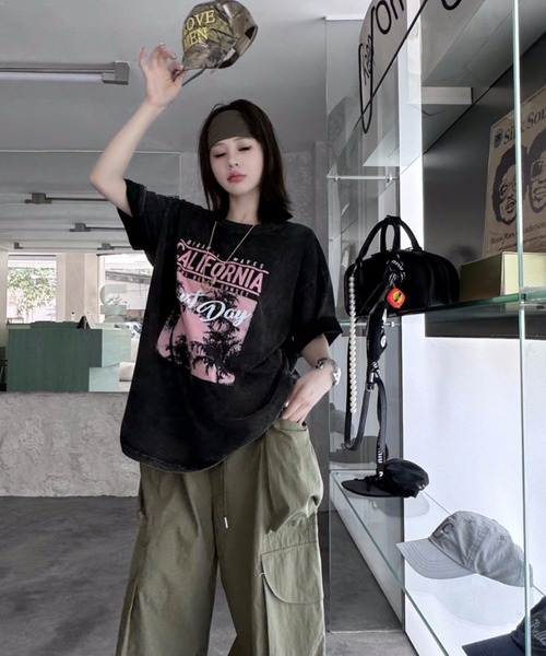 DEVICE tシャツ リゾート グラフィック ピグメント 韓国