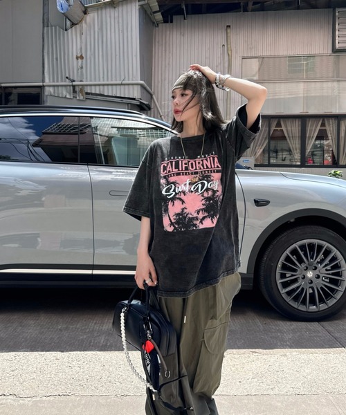 DEVICE（デバイス） tシャツ リゾート グラフィック ピグメント 韓国