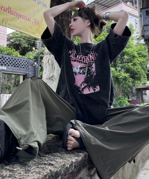 DEVICE tシャツ リゾート グラフィック ピグメント 韓国