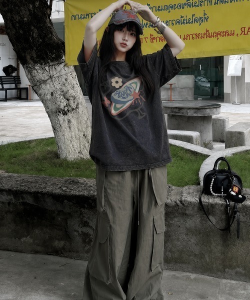 DEVICE（デバイス） tシャツ リゾート グラフィック ピグメント 韓国