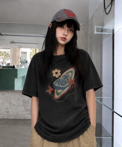 DEVICE（デバイス） tシャツ リゾート グラフィック ピグメント 韓国