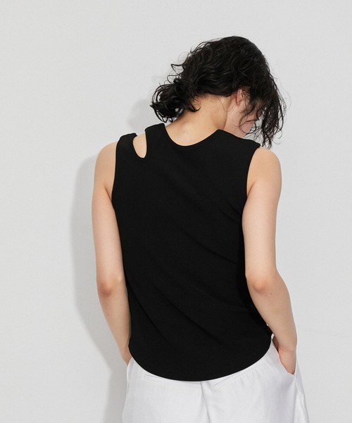 ◆Aelfric Eden◆カットアウト Distressed タンクトップ 送料込 アシンメトリータンクトップ | AKTE