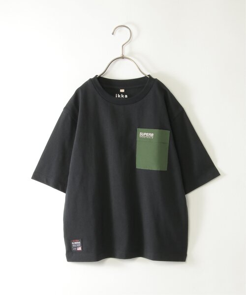 tシャツ Tシャツ 6分袖異素材ポケロゴTシャツ（120~160cm） キッズ 