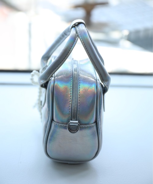 ハンドバッグ 「HOOK」for girls リボンチャーム付きホログラム2WAY