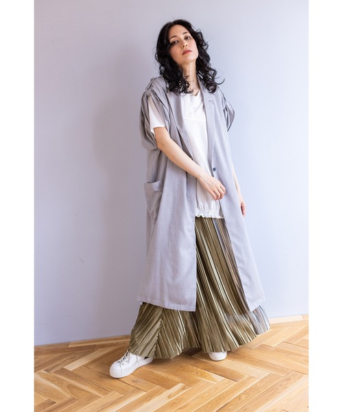 OSMOSIS（オズモーシス） スカート 切替ランダムプリーツスカート