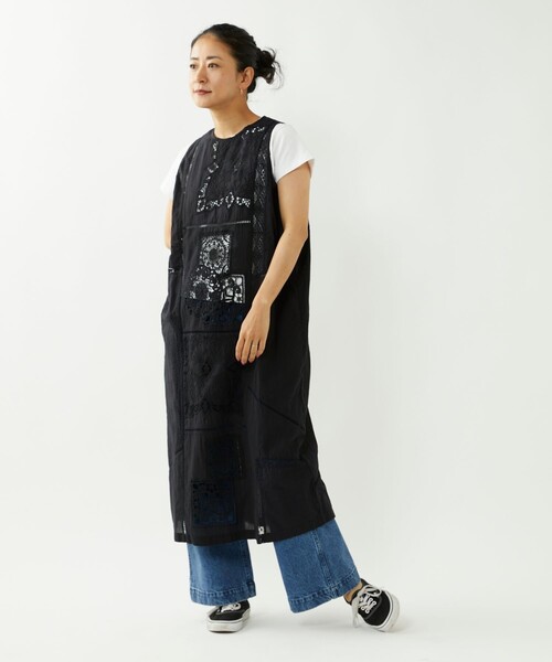 Freada ワンピース Freada/フリーダ パッチワークレースノースリーブ 
