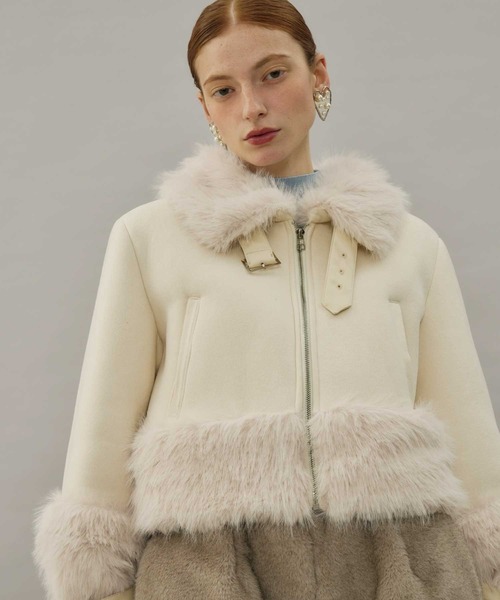 VIOLETTA ムートンコート ボアコート ボリュームファームートン