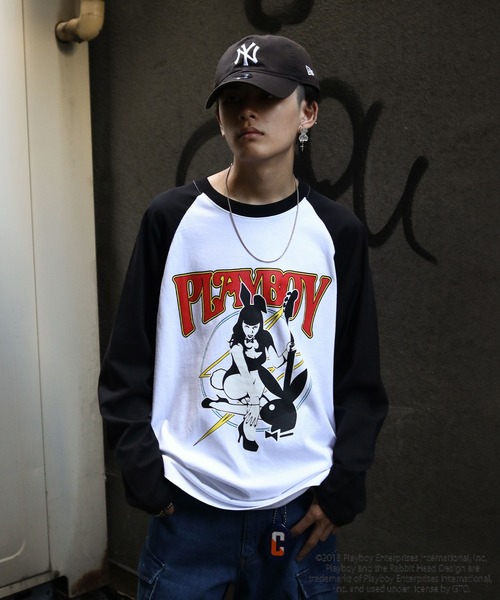 90s PLAYBOY ロンT PLAYBOY tシャツ 「PLAYBOY」×「SEQUENZ」 バンド プリント