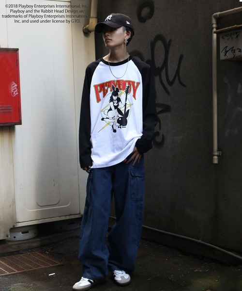 PLAYBOY tシャツ 「PLAYBOY」×「SEQUENZ」 バンド プリント