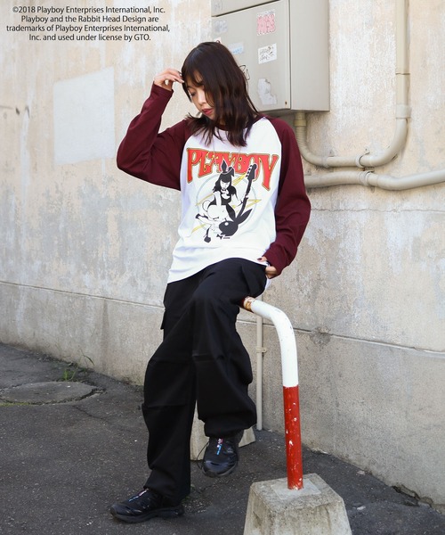 PLAYBOY tシャツ 「PLAYBOY」×「SEQUENZ」 バンド プリント