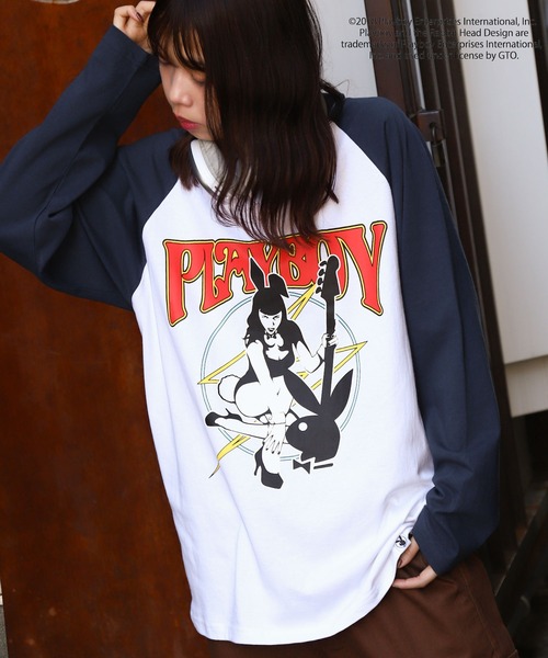90s PLAYBOY ロンT PLAYBOY tシャツ 「PLAYBOY」×「SEQUENZ」 バンド プリント