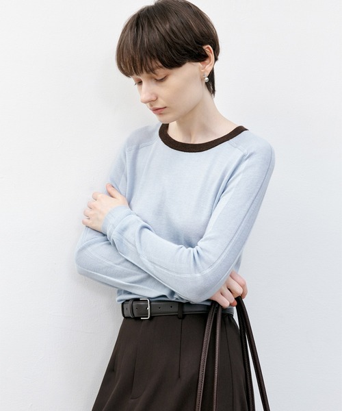 ニット セーター 「tageechita」ベーシックバイカラーニットセーター レディース メンズ tageechita】ベーシックバイカラーニットセーター（ニット