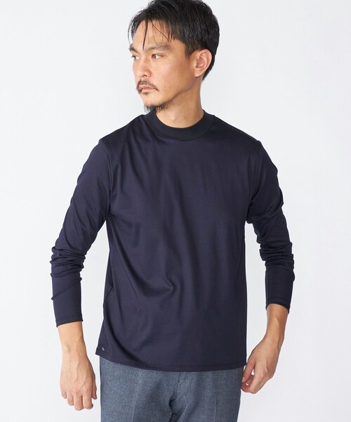 TANGRAM 黒 モックネック ロングスリーブ　L SHIPS（シップス） tシャツ SHIPS: ALBINI モックネック ロング