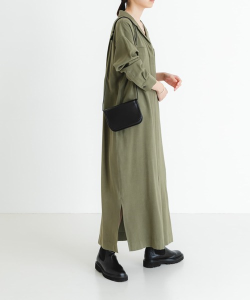 Urban Research シャツワンピース ブラック URBAN RESEARCH ワンピース オープンカラーシャツワンピース