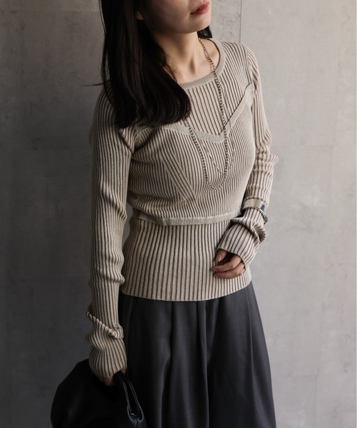 ap retro ニット セーター ビスチェデザイン / プレーティング