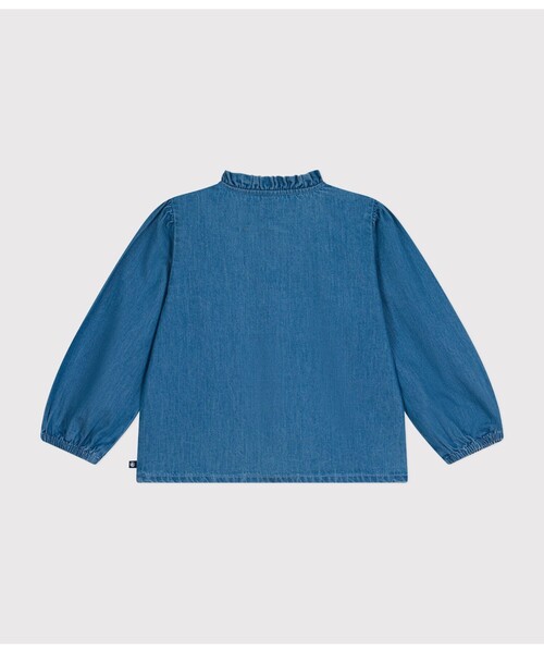 PETIT BATEAU ブラウス シャツ デニム長袖ブラウス キッズ 子供