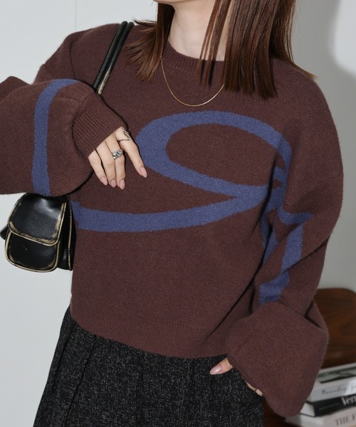 sakishimatokyo ニット セーター アルパカタッチ リボンモチーフニット