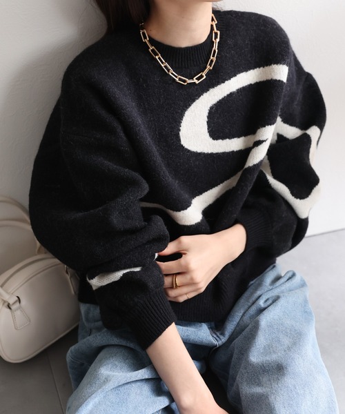 sakishimatokyo ニット セーター アルパカタッチ リボンモチーフニット