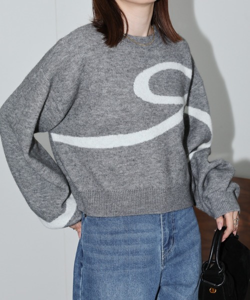 sakishimatokyo ニット セーター アルパカタッチ リボンモチーフニット