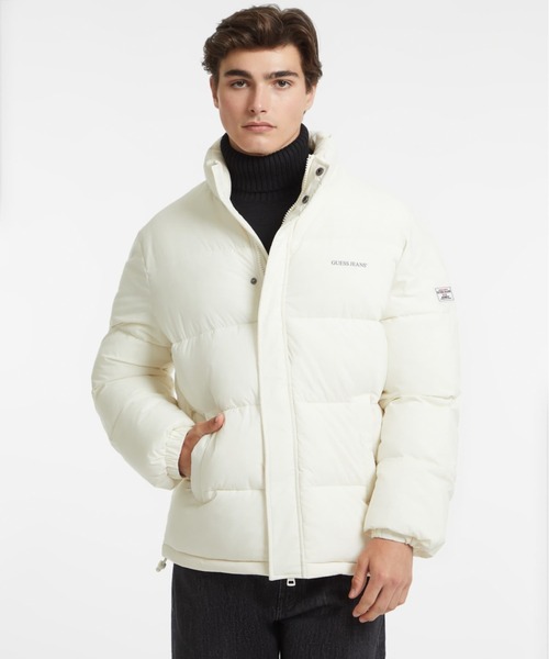【最終値下げ】 JEANS ホワイト ダウンジャケット ダウンジャケット ダウン GUESS JEANS Reg Lenght Puffer Jacket