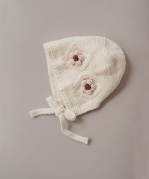ニット帽 ニットキャップ 「 Bambin / ボンバン 」 フラワー ニット