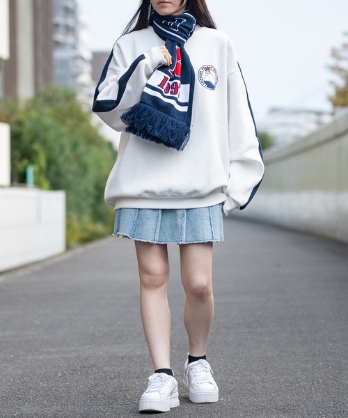 BALENCIAGA ネイビー レッド マフラー BALENCIAGA ネイビー レッド マフラー