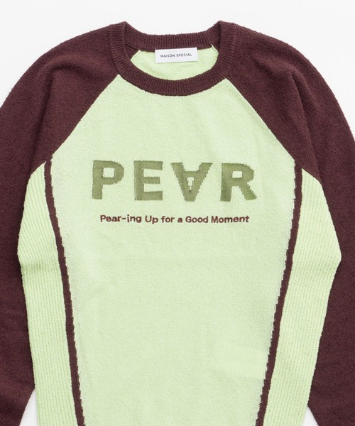 MAISON SPECIAL◆セーター(厚手)/FREE/ウール/CRM/クリーム/無地/ニット/トップス/ MAISON SPECIAL ニット セーター PEAR Logo Knit Tops/PEAR