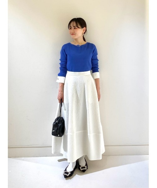 allureville ニット セーター ダブルカフスコンビプルオーバー