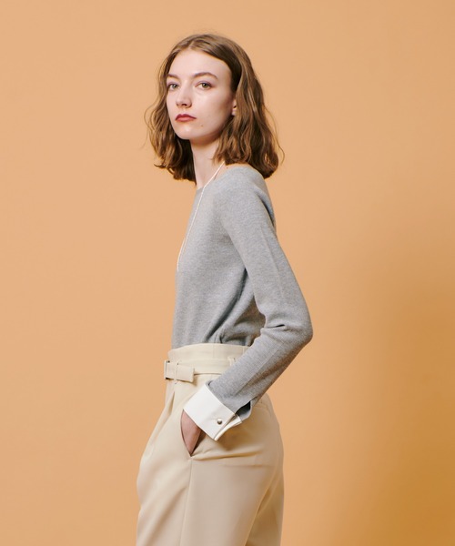 allureville（アルアバイル） ニット セーター ダブルカフスコンビプル