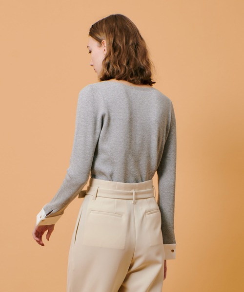 allureville（アルアバイル） ニット セーター ダブルカフスコンビプル