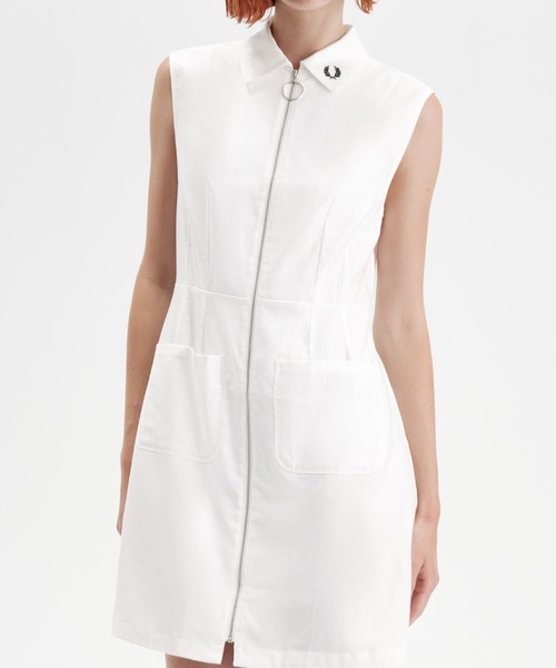 FRED PERRY シャツワンピース Zip-Through Shirt Dress／ジップ