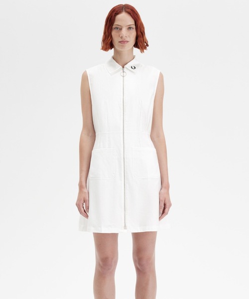 フレッドペリー　ワンピース FRED PERRY シャツワンピース Zip-Through Shirt Dress／ジップ
