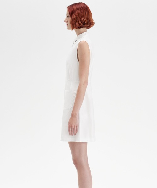 FRED PERRY ボタンアップロングシャツワンピース UK12 - メルカリ