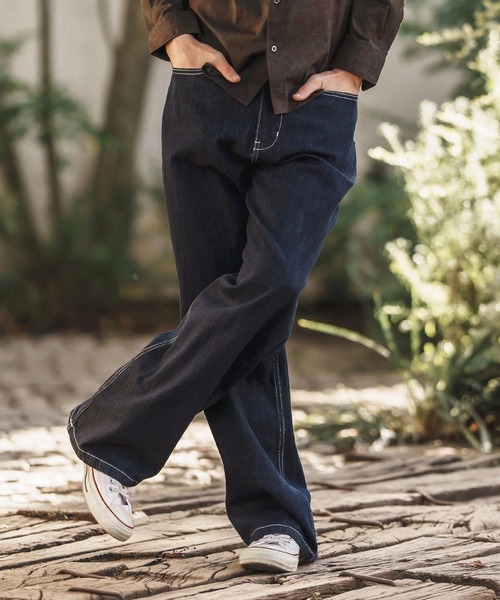 b1213【CLANE】J/W WIDE DENIM PANTS　デニム　ワイド CLANE（クラネ）の「J/W WIDE DENIM PANTS（デニムパンツ）」 - WEAR