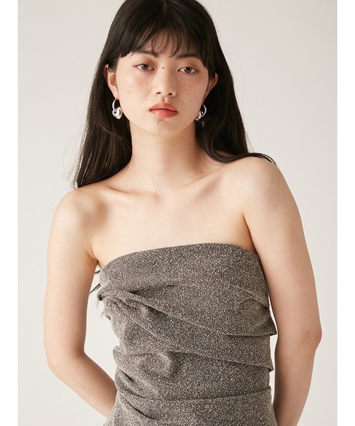 ツイストタックドレープビスチェ　ブラック　リリーブラウン リリーブラウン LILY BROWN ツイストタックドレープビスチェ