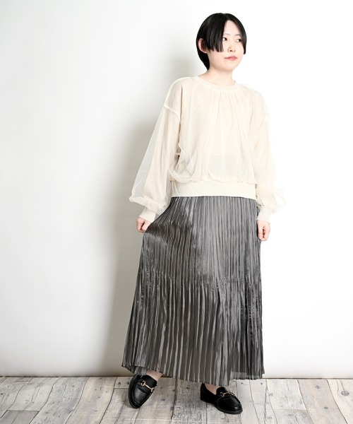 marai（マーライ） ロング スカート サテンブリーツロングスカート