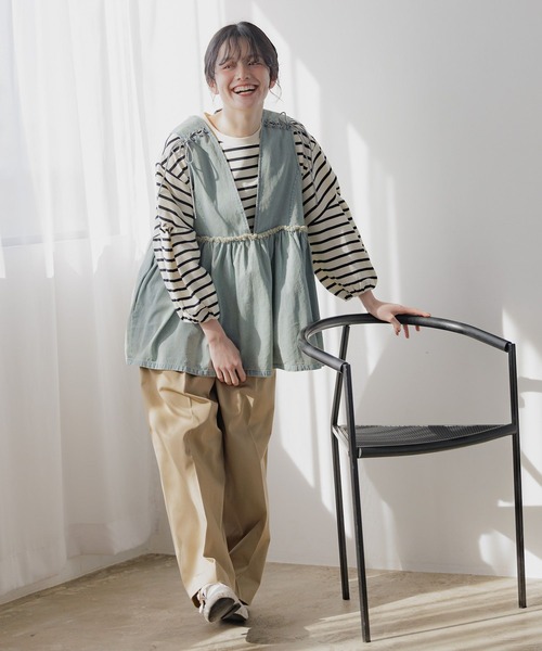 niko and… tシャツ ツイストスリーブデザインプルオーバー