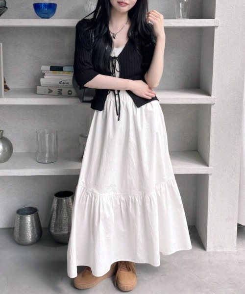 Ada. カーディガン フロントリボン ボレロ ニット トップス レディース