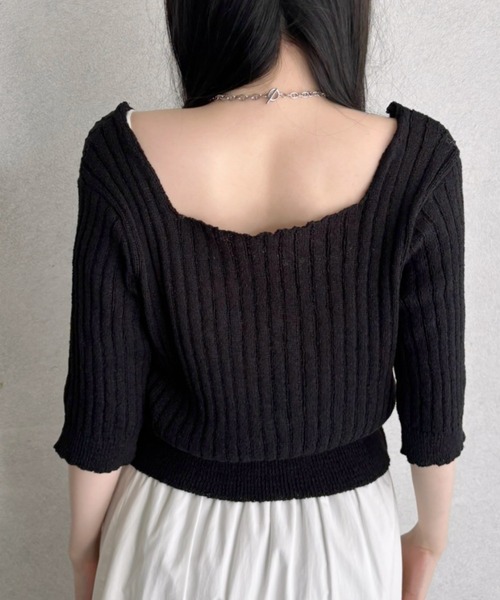 Ada. カーディガン フロントリボン ボレロ ニット トップス レディース