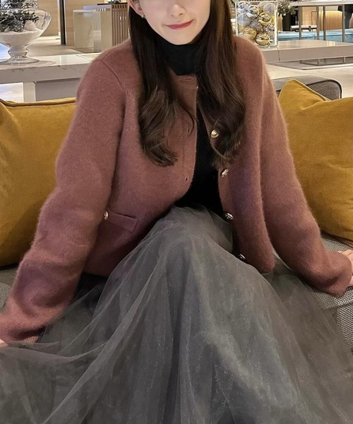 anuans（アニュアンス） ノーカラージャケット FREE ピンク系その他