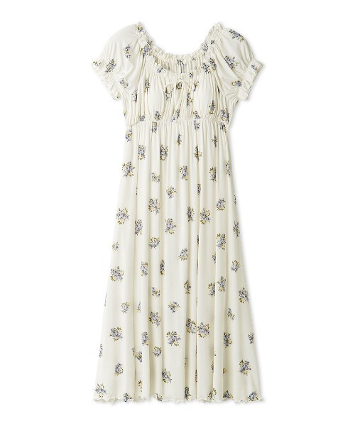 【新品タグ付】ジェラートピケ ルームウェア ロングワンピース 花柄 カップ付き gelato pique - gelato pique ルームウェア カップ付き
