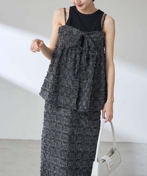 &. NOSTALGIA キャミソール 「ZOZO限定」フリンジジャガード