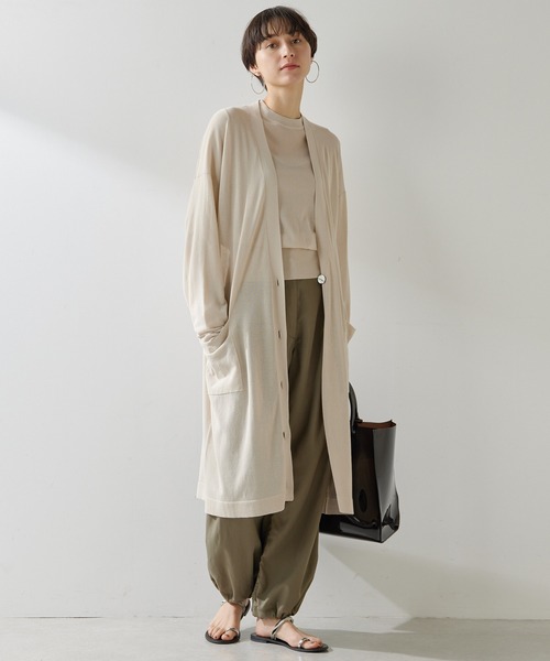 Whim Gazette ロングカーディガン F ベージュ Whim Gazette ロングカーディガン F ベージュ