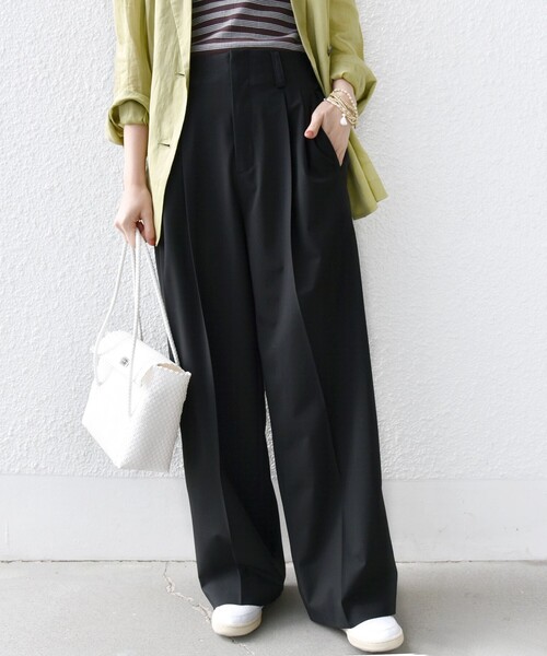 SHIPS（シップス） パンツ 「手洗い可能」2タック ワイド パンツ