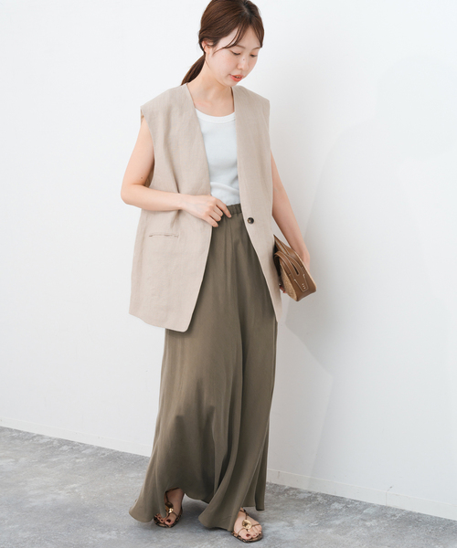 Spick＆Span スカート ウォッシャブルキュプラフレアスカート