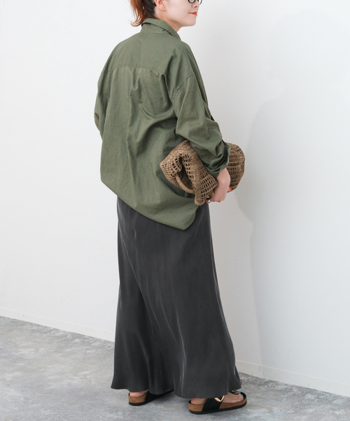 Spick＆Span スカート ウォッシャブルキュプラフレアスカート