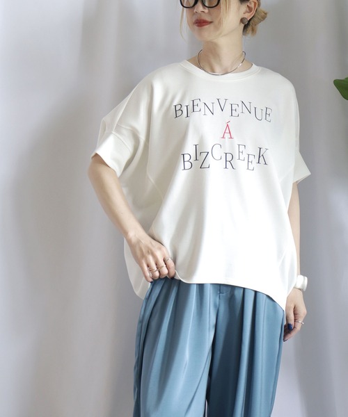 tシャツ 冷感ロゴドルマン5分袖T レディース